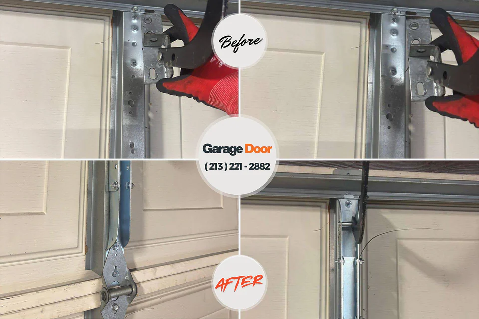 Before and after: garage door repair Belmont, MS